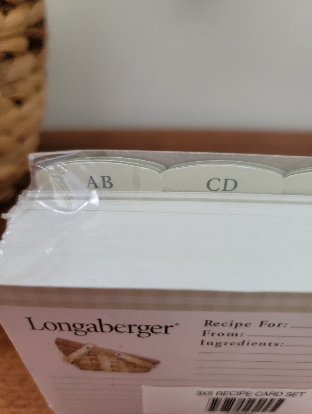 NEW Sealed Longaberger Basket 3x5 Recipe Cards Set With Dividers - Picture 9 of 11